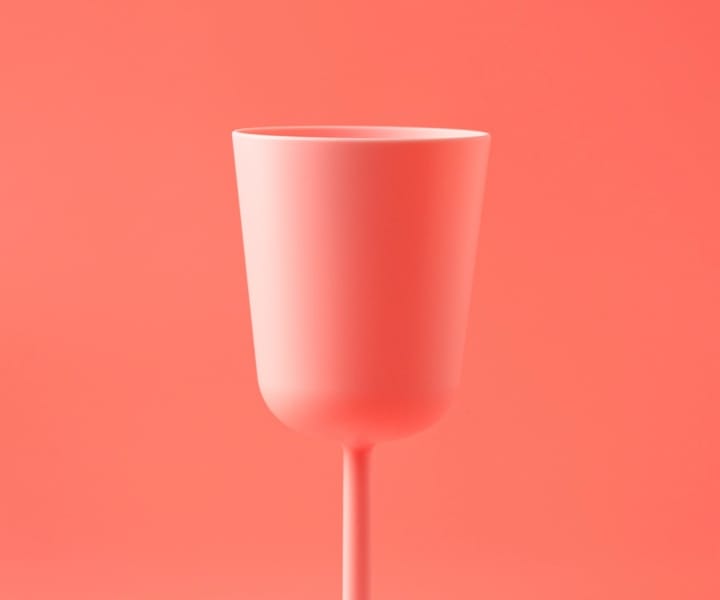 Picture of a red champagne flute